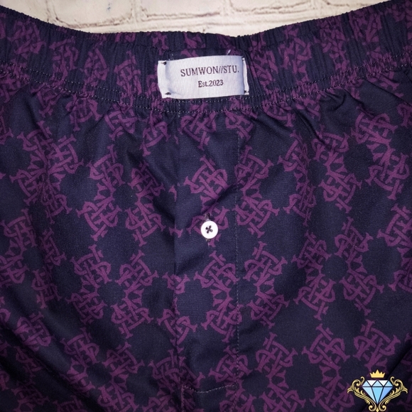 SHEIN Sumwon Men's Mid-Length Boxer Shorts - Size Large Geometric Pattern Lounge - Picture 6 of 7